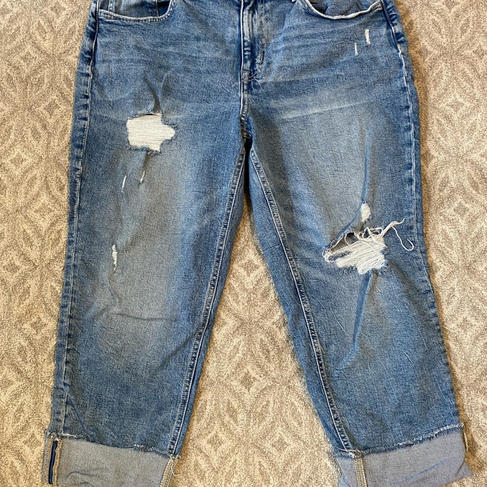 Maurices Blue Distressed Boyfriend Jeans